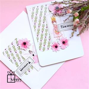 پاکت پول دستساز مدل کارت پستال فانتزی دخترانه طرح برجسته