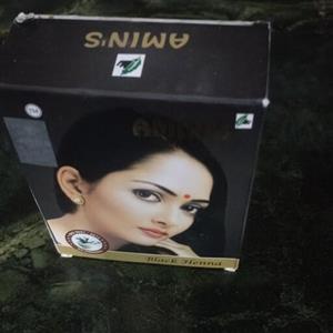 حنا هندی امینز اصل با کیفیت مناسب و ماندگاری مناسب قهوهای و مشکی عمده باکس 10 بسته 6 تایی