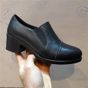 کفش زنانه مجلسی پاشنه دار چرم طبیعی پوست خالص طبی اداری رسمی روزمره راحتی بیصدا پاشنه 5 سانت دخترانه شیک