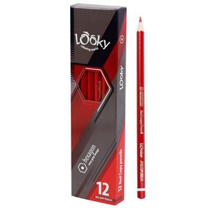 مداد قرمز لوکی Looky Hexagon بسته ۱۲ عددی