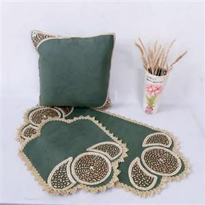رومیزی سه تکه مخمل سنگدوزی