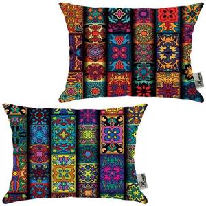 کوسن 2 عددی مخمل رنس مدل R21-10525-10526 سایز 47x33 سانتی متر