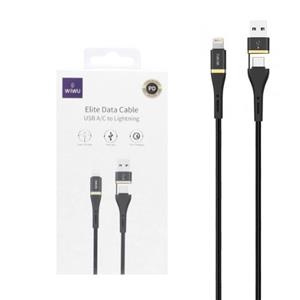 کابل تبدیل لایتنینگ به USB A/C ویوو مدل ED-105 طول 1.2 متر