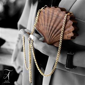 کیف چوبی زنانه مدل صدف