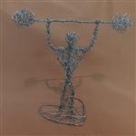 مجسمه دکوری فیگور بدنسازی سیمی دست ساز اسمبلاژ هنری دمبل هارتل