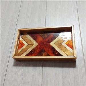 سینی چوب و رزین قهوه  HADIWOOD