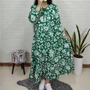 پیراهن ساحلی زنانه ساده مانتو ماکسی لینن مدل آدمکی