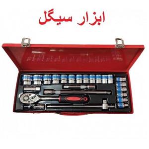 جعبه بکس 24 پارچه 6 پر درایو 1.2 تات تولز TAT TOOLS بوکس 8تا32 فلزی باسلام و ترب