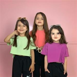 کراپ دخترانه  مجلسی و پشت بلند در 6 رنگ جذاب مناسب حدود 1 تا 4 سال  -سایز 40 و 45