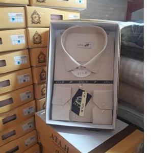 پیراهن جعبه ای مردانه کرم 1
