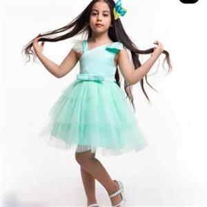 پیراهن مجلسی دخترانه  تور و ساتنلباس بچگانه