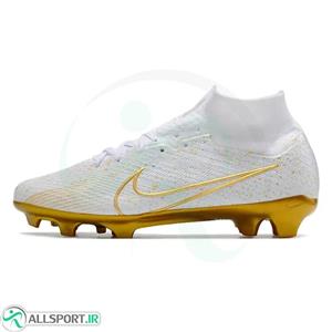 کفش فوتبال نایک ایر زوم طرح اصلی Nike Air Zoom Mercurial Superfly 9 Elite FG White Gold