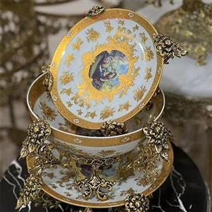 ظروف سه تیکه سفید، بسیار شیک و آنتیک