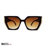 عینک آفتابی برند PRADA با فریم و لنز قهوه ای رنگ و دسته پهن مدل 8821