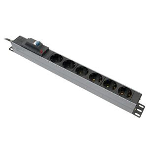 چند راهی ۶ خانه برق ارت دار پارت الکتریک Azin PE2265 Rack Mount با کابل ۱/۸ متری