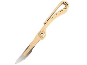 چاقو آنباکسینگ برنجی تاشو قابل آویز از دسته کلید Brass key chain knife sharp utility knife portable