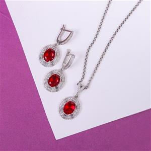 نیم ست سنتاتیک یاقوت سرخ زنانه کد 10442