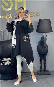 مانتو زنانه مدل ماهور رنگ مشکی