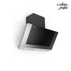 هود 2055-فلز بیمکث استیل شیشه مشکی عرض 90