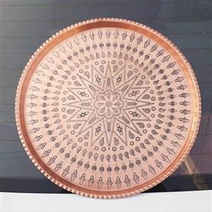 سینی مسی طرح ترمه قطر 25 سانت نانو شده، 