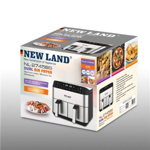سرخ کن  بدون روغن دوقلوی  (dual air fryer ) نیولند New Land مدل NL-2745BS