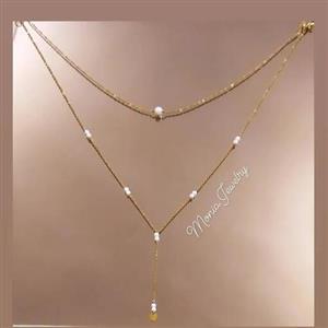 گردنبند دولاین مروارید استیل رنگ ثابت ضدحساسیت