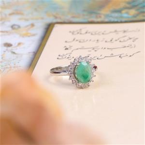 انگشتر زمرد زنانه کد 10361