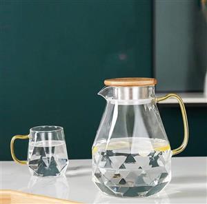 پارچ پیرکس دسته عسلى الماسى کد 202