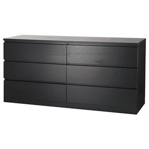 دراور 6 کشو برند IKEA| مدل MALM | مشکی و قهوه ای | 78*160 سانتی متر- زمان تحویل 2 تا 3 هفته کاری