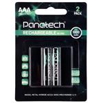 باتری دوتایی نیم قلمی شارژی Panatech Rechargeable Ni-MH HR03 AAA 1000mAh