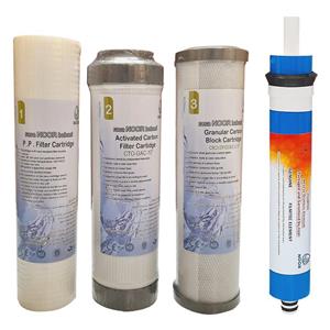 فیلتر دستگاه تصفیه آب مدل فیلتر ممبران و فیلتر پیش تصفیه بسته 4 عددی