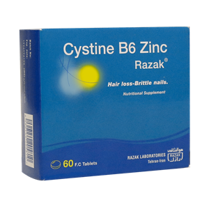 قرص سیستین ب 6 زینک رازک 60 عددی Razak Cystine B6 Zink tablets 