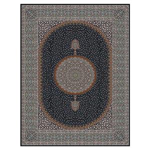 فرش ماشینی مه ترنج طرح ترنم زمینه سرمه ای ۱۰۰۰ شانه