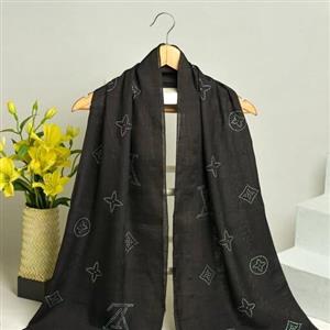 شال نخی مشکی نگین دار مزونی باکیفیت ارسال رایگان