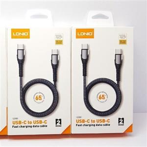 کابل صد در صد اورجینال LDNIO دو سر تایپ سی مدل LC102 کنفی 2 متری فست و دیتا