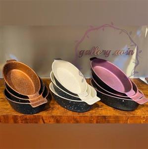 تابه بیضی سرامیکی بیضی با پوشش گرانیت (نچسب) سه سایز