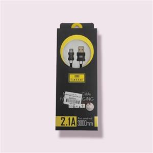 کابل شارژ اندرویدی Earldom طول سه متر کنفی رنگ مشکی
