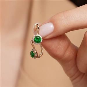 گوشواره نگین سبز  ژوپینگ