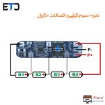 ماژول کنترل شارژ 4 سل باتری لیتیومی 10 آمپر 16 ولت XR-4S-DB-CXW