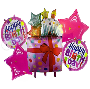 بادکنک فویلی طرح کیک کد 039 مجموعه 5 عددی