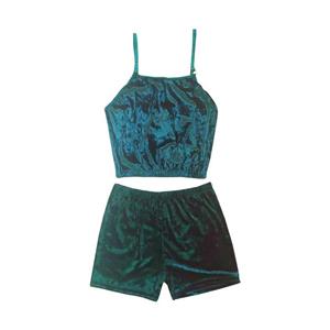 ست نیم تنه و شلوارک زنانه مدل مخمل