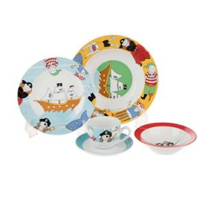 سرویس غذاخوری 5 پارچه کودک چینی زرین ایران مدل پایرت درجه سه