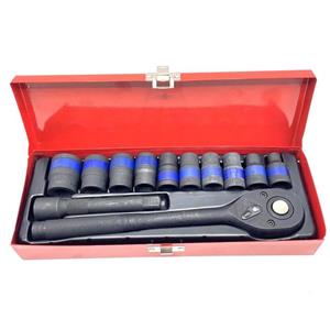 آچار بکس صنعتی جی ان ترد مدل J-20018 مجموعه 12 عددی