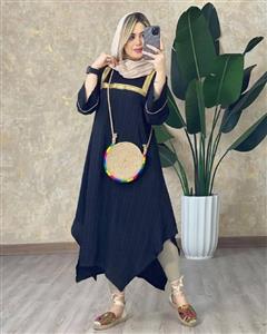مانتو زنانه سوپر کراش اسزا رنگ مشکی