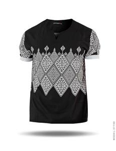 تیشرت مردانه یقه کوبایی Nika مدل 37740