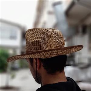 کلاه باغبانی حصیری درجه یک طرح کابویی کلاه کابویی طرح حصیری کلاه حصیری تابستانی