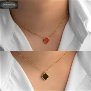 گردنبند استیل طرح ونکلیف مشکی و قرمز بسیار زیبا وشیک