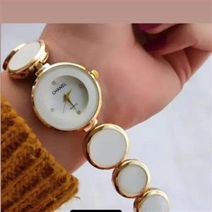 ساعت مچی شنل زنانه سرامیکی سفید صفحه مشکی Chanel-6504-L
