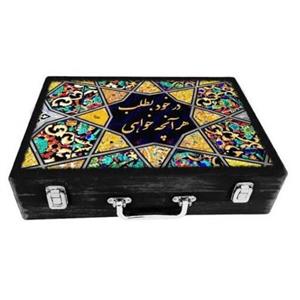 جعبه چوبی مدل چمدان بزرگ طرح کاشی6