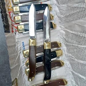 جیبی سایز 4 تیغه فولاد استیل ضد زنگ باربند برنج دسته کائوچو